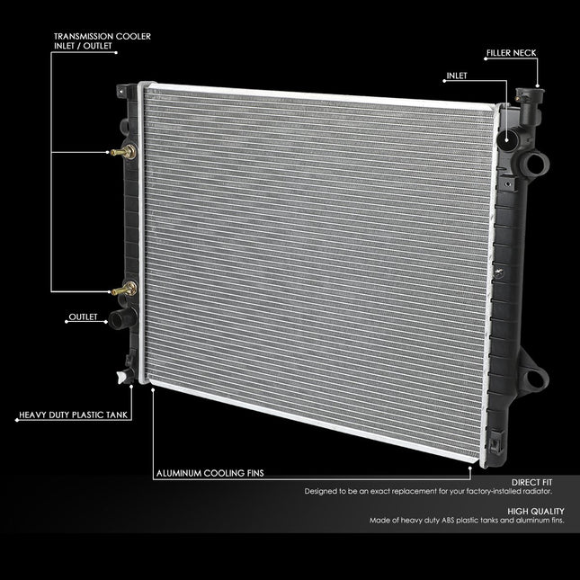 DNA Motoring OEM-RA-2802 OE Style Direct Fit Radiator [for 05-15 Tacoma]