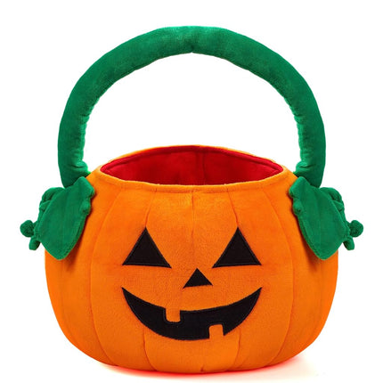 JOYIN Halloween Pumpkin Plush Tote Bucket, 11 X 13