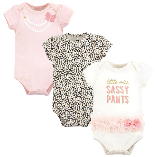 Hudson Baby Unisex Baby Cotton Bodysuits, Miss Sas
