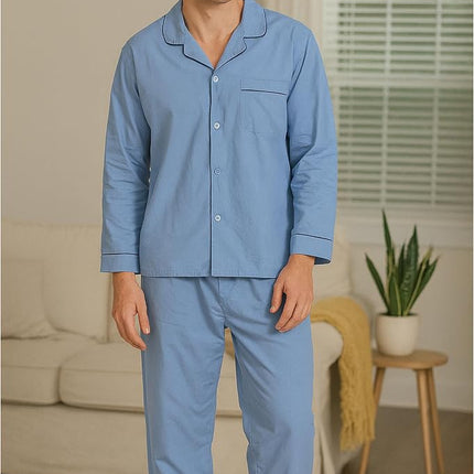 Hanes Men's Woven Plain-Weave Pajama Set
