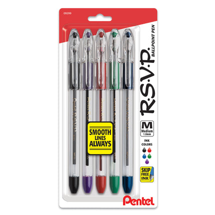 Pentel R.S.V.P. Ballpoint Pen, Medium Line, Assort