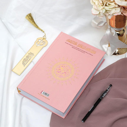 Shaded Quran Text Mushaf with Full Tracing & Bookmark | Ideal Book for Writing and Learning Quran Text | Large Size;6.6*9.4 inch/17*24cm,Perfect Ramadan,Eid,Umrah Gift for Muslim Women Men Child(Pink)
