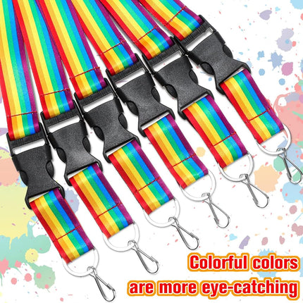 Woanger 36pcs Lanyards Bulk for ID Badges Neck Lanyard Strap Keychain with Quick Release Detachable Buckle Keychain Lanyard (Rainbow Color)