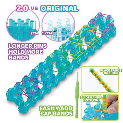 Bandai Rainbow Loom Mega Combo Set - Bracelet Making - Loom with 5600 Rubber Bands - Charms and Beads - CD00101 Medium
