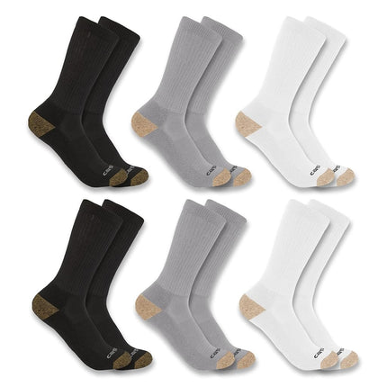 Carhartt Men's SC1156M Midweight Crew Sock 6-Pack,