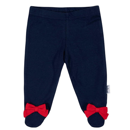 NFL New England Patriots 3 Pack Bodysuit Footed Pant and Cap Registry Gift Set, blue/white New England Patriots, 6-9M