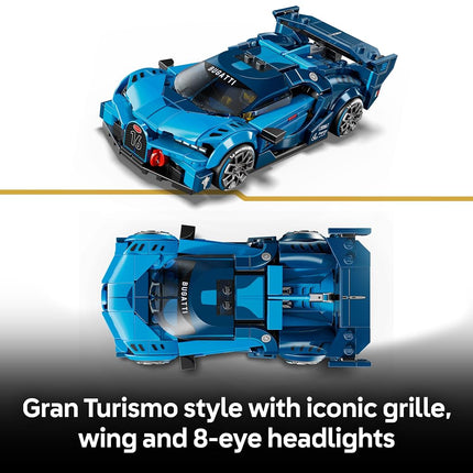 LEGO Speed Champions Bugatti Vision GT Hyper Sports Car Toy - Model Kit w/a Collectible Driver Minifigure - Gaming Gift Idea for 9+ Year Old Boys & Motorsport Fans - 77253