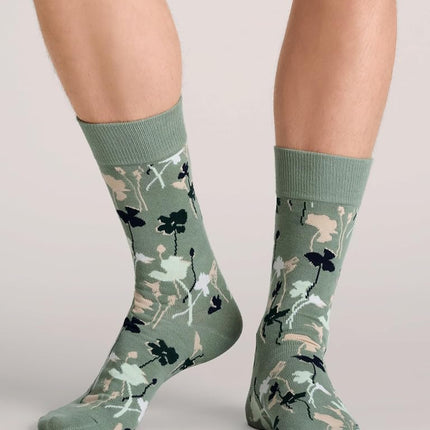 Ted Baker Men's 3 Pack Pattern Crew Dress Socks, Iceberg Green/Navy/Grey Heather, One Size