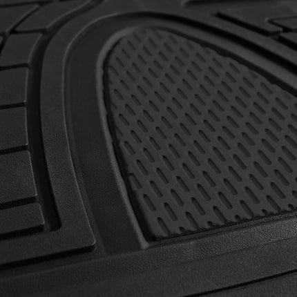 FH Group Black F11511BLACK Heavy Duty Tall Channel Floor Mats All-Weather Accessories for Trucks, Cars, and Automotive Purposes Trim-to-Fit
