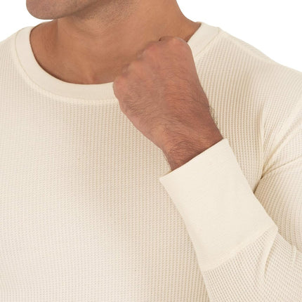 Fruit of the Loom Men's Recycled Waffle Thermal Underwear Crew Top (1 and 2 Packs) Pajama, Natural, 4X