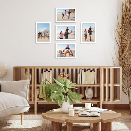 Americanflat 8x12 Picture Frame Set of 5 in White - Picture Frames Collage Wall Decor with Plexiglass Cover and Hanging Hardware - Gallery Wall Frame Set for Horizontal or Vertical Display