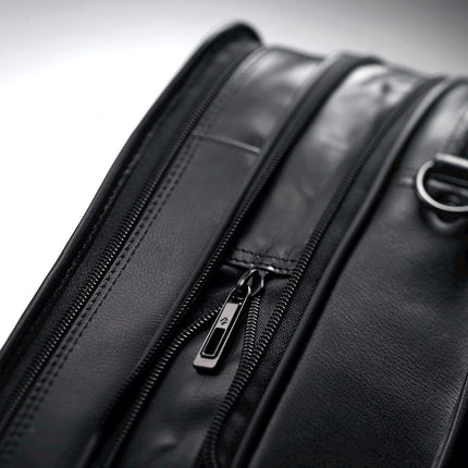 Samsonite Leather Expandable Briefcase 17 inch, Black, 17", Leather Expandable Briefcase