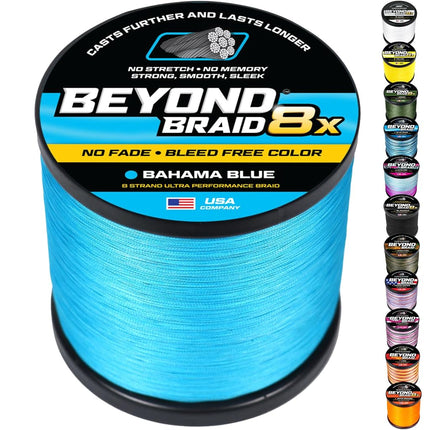 Beyond Braid Braided Fishing Line - Bahama Blue 8X