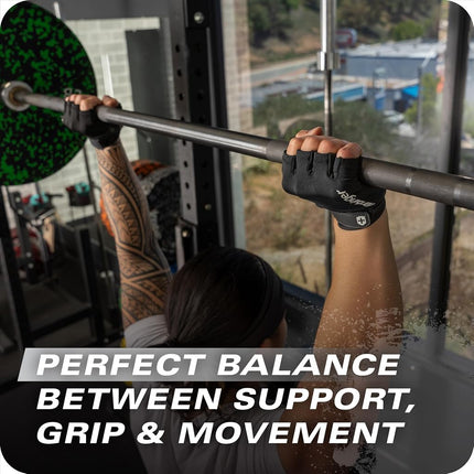 Harbinger Pro Gloves 3.0 - High Performance Training Gloves with Enhanced Grip, Breathable 4-Way Stretch, Leather Reinforcements, Adjustable Wrist Closure, Weightlifting, Crossfit, Gym, Black, Small