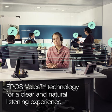 EPOS IMPACT 1061T ANC Stereo Bluetooth Headset Teams zertifiziert mit Active Noice Cancelling (ANC) inkl. kontaktlose Ladestation