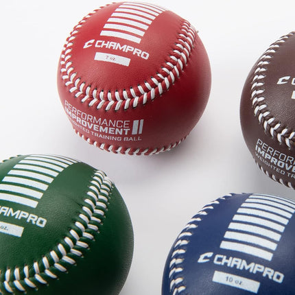 Champro Training Baseballs, Set of 6 (Red/Maroon/Green/Yellow/Blue/Black, 9-Inch)