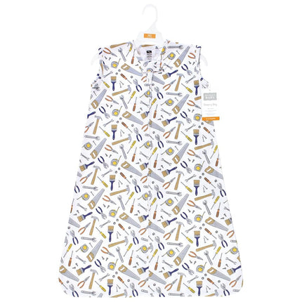 Hudson Baby Unisex Baby Cotton Sleeveless Wearable Sleeping Bag, Sack, Blanket, Construction Work, 12-18 Months