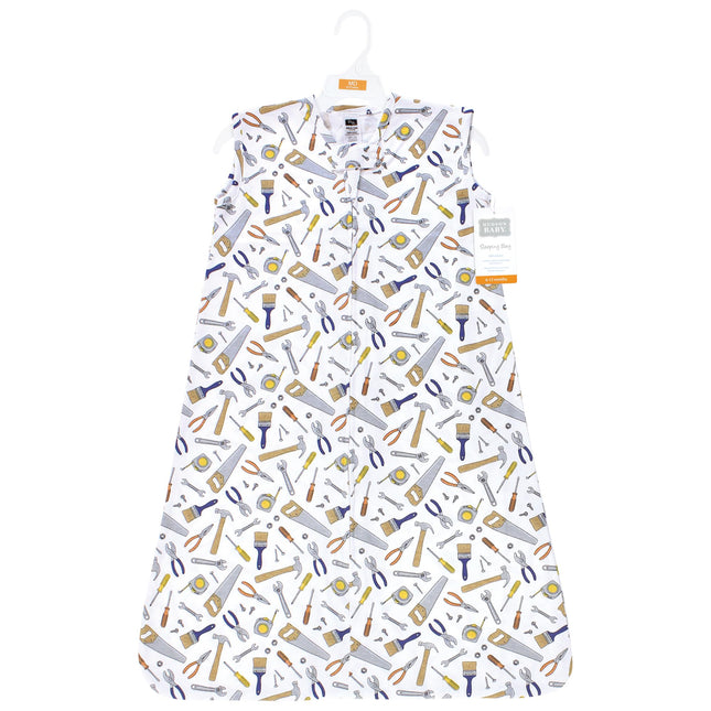 Hudson Baby Unisex Baby Cotton Sleeveless Wearable Sleeping Bag, Sack, Blanket, Construction Work, 6-12 Months