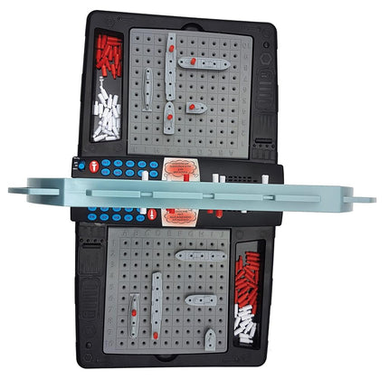 Lexibook Batalla Naval Parlante (francés, inglés, español, portugués), juego de mesa electrónico 1 o 2 jugadores, interactivo, efectos de luz y sonido, estrategia, funciona con pilas, gris/negro, GT2800US