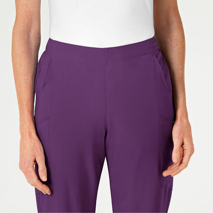 WonderWink Women's Flat Front Cargo Pant, Eggplant, X-Small