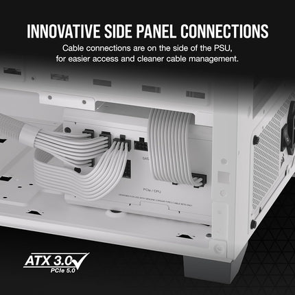 CORSAIR RM750x Shift Fully Modular ATX Power Supply - 80 Plus Gold - ATX 3.1 - PCIe 5.1 - Zero RPM - Modular Side Interface - White