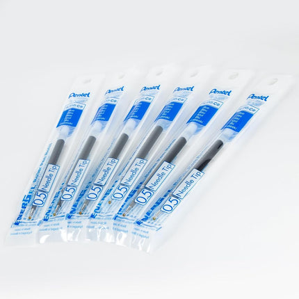 Pentel Refill Ink - for EnerGel Gel Pen, 0.5mm Needle Tip, Fine, Blue Ink, Pack of 6 Refills (LRN5-6C)