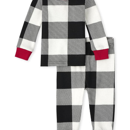 The Children's Place Baby & Toddler-PJ Family Matching Christmas Holiday Pajamas Sets, Snug Fit 100% Cotton, Adult, Big Kid, Toddler, Baby, RED/BLK Buff, 4T