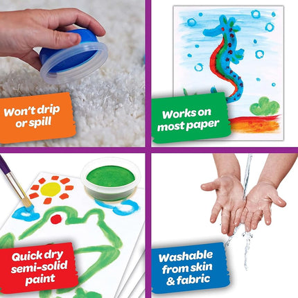 CRAYOLA Spill Proof Paint Set, Washable Paint for Kids, Ages 3, 4, 5, 6