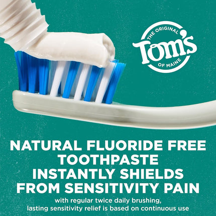 Tom's of Maine Pasta dental natural para alivio rápido para dientes sensibles, paquete múltiple, menta fresca, 3 unidades