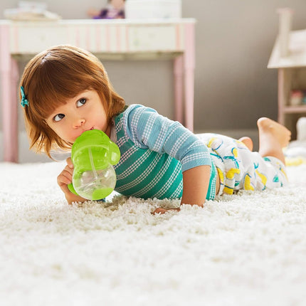 Munchkin Click Lock Weighted Flexi-Straw Cup, Green 7 oz 207ml ***Waterproof Label's Included to Personalise Your Little One's Cup***