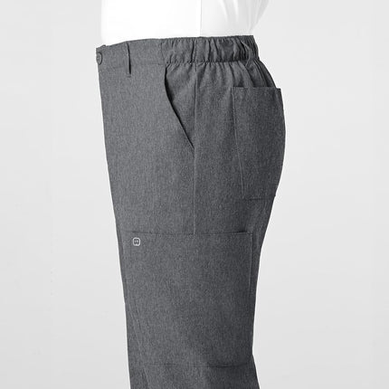 WonderWink Men's Flat Front Cargo Scrub Pant, Charcoal Heather, 3X