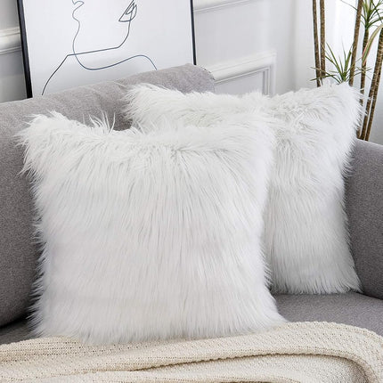Decorative White Fluffy Pillow Covers New Luxury S