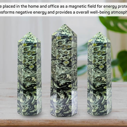 Large Kambaba Jasper Crystal Towers ~ Natural Healing Crystal Point Obelisk for Reiki Healing and Crystal Grid (5.5" to 6" INCH)