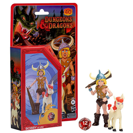 Dungeons & Dragons Cartoon Classics 6-Inch-Scale Bobby & Uni 2-Pack Action Figures D&D Toys,Multicolor
