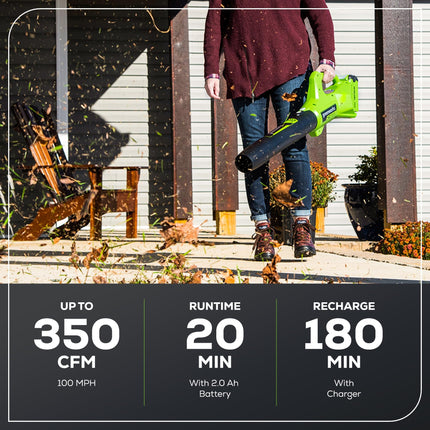 Greenworks 40V Kit combinado de cortabordes/bordeadora de hilo inalámbrico de 13 pulgadas y soplador de hojas + 3 bobinas de regalo, batería de 2.0 Ah y cargador incluidos