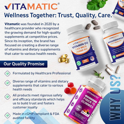 Vitamatic Green Tea Extract with Vitamin C, 25X Concentrate, 98% Polyphenols, 80% Catechins, 50% EGCG, 180 Vegetable Capsules