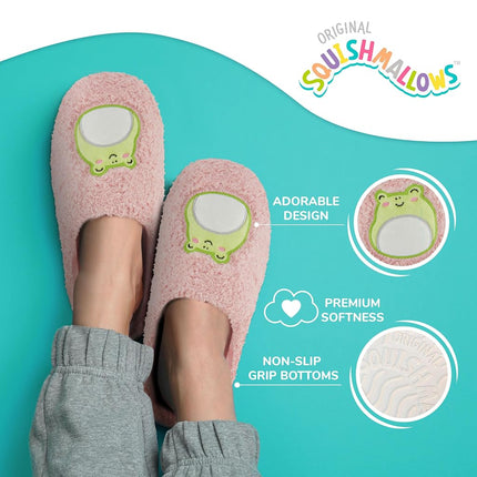 Squishmallows Kids Slippers and Womens Slippers Gifts for Women Extra Cozy Fuzzy House Slippers Slip On, Pink, 13-14 Little Kid