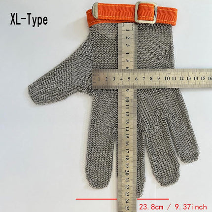 JZD stainless steel gloves, level A9 cutting resistant gloves, 304 stainless steel wire, metal mesh, kitchen cutting res(5 Finger, XS(Piece of 1)(Green))