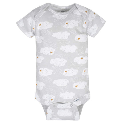 Gerber Baby 8 Pack Short-Sleeve Onesies Bodysuits Multi-Pack, Sheep Grey, 12 Months
