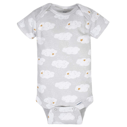 Gerber Baby 8 Pack Short-Sleeve Onesies Bodysuits Multi-Pack, Sheep Grey, 3-6 Months