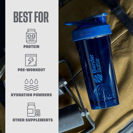 BlenderBottle Strada Shaker Cup Perfect for Protein Shakes and Pre Workout, 28-Ounce, Blue