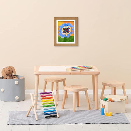 Americanflat Kids Artwork Display Frame Changeable (Dark Oak) - Magnetic Door Holds 100 Art Pieces - A4 Size Display with Mount or 10x12.5 Without Mount - My Mini Masterpiece