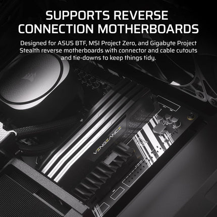 CORSAIR FRAME 4000D RS ARGB Modular Mid-Tower ATX PC Case – High Airflow, 3x Pre-Installed RS ARGB Fans, InfiniRail™ Fan Mounting System, ASUS BTF, MSI Project Zero, Gigabyte Project Stealth – Black