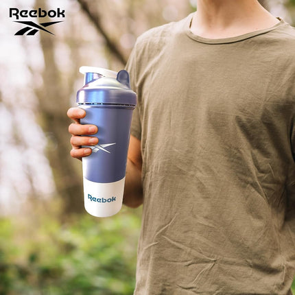 Vaso mezclador Reebok Athletic - Botella de proteínas de 500 ml - Para gimnasio, correr, senderismo - Sin BPA (azul)