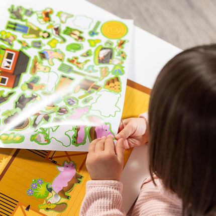 Melissa & Doug Reusable Sticker Pad: Farm - 280+ Stickers, 5 Scenes, Great Gift for Girls and Boys - Best for 3, 4, 5 Year Olds and Up