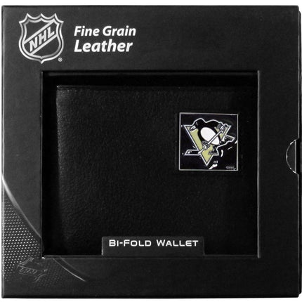 Pittsburgh Penguins® Leather Bi-fold Wallet Packaged in Gift Box