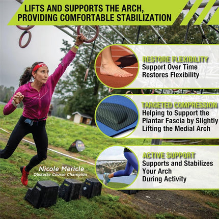 Pro-Tec Arch Premium, Arch Support, Compression Brace, Pain Relief, Foot Support, Heel Spur, Adjustable, Men & Women, Plantar Fasciitis Pain Relief, Easy to Use, Working Out