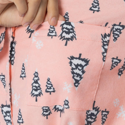 Fruit of the Loom Women's Flannel Sleep Shirt, Snowy Trees, 4X