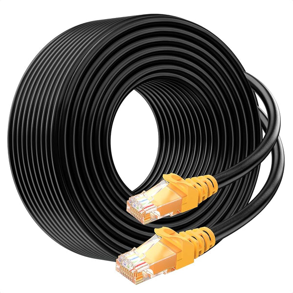 Cable Matters 100ft Cat6A Outdoor Ethernet Cable - Black, 10Gbps, Waterproof, Direct Burial, Ideal for Outdoor Networking & Security, Compatible with Router, Switch, Security Camera