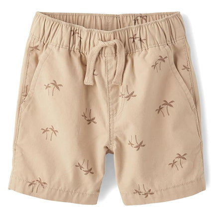 The Children's Place Pantalones cortos jogger sin cierre para bebé niño y niño pequeño, Apenas Marrón, 6-9 meses